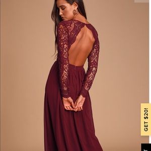 Backless, long sleeved dress